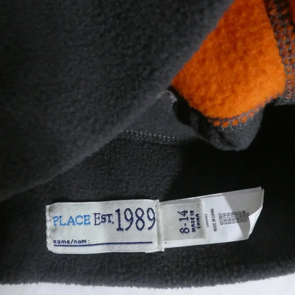 CHILDREN'S PLACE | 8-14 years | Grey and Orange Fleece Hat | NWOT - Picture 9 of 11